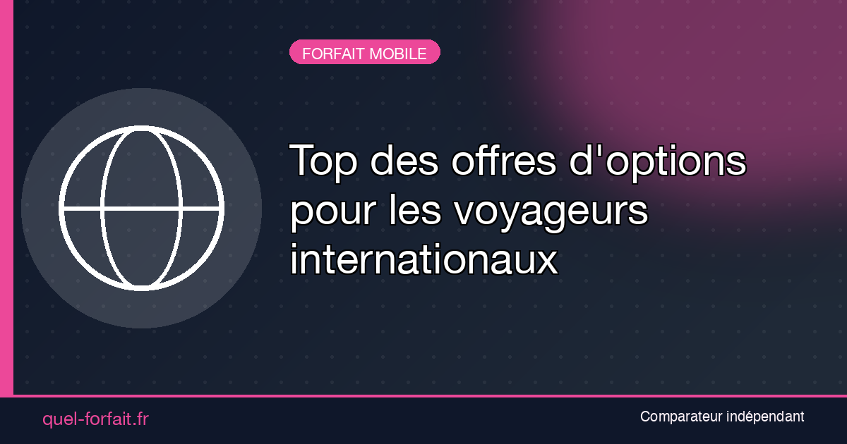 Top des offres d'options pour les voyageurs internationaux