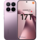 Purple gradient Xiaomi smartphone with a quad-camera rear and a large front display showing the model 17T