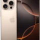 Gold iPhone shown from the back with a triple-camera system and Apple logo visible on the gold finish, plus a front display edge on the right side displaying abstract wallpaper.