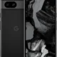 Black Google Pixel phone shown from front and back, featuring a dual-camera band and a faint G logo on the back.