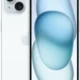 White smartphone shown from both front and back: front display with blue abstract wallpaper and rounded corners, back reveals a triple camera setup.