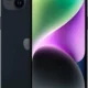 Front and back view of a dark smartphone with a triple-camera module on the back and a colorful gradient wallpaper on the screen, showing a notch at the top.