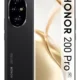 Front and back view of a black Honor 200 Pro 5G smartphone: large oval rear camera array and edge-to-edge display with the Honor branding visible on the back.