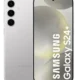 Samsung Galaxy S24+ shown from front and back, silver color with a triple-camera module on the rear.