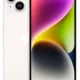 White smartphone (iPhone) shown from the back with a dual-camera module, and front screen displaying a bright colorful wallpaper.