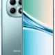 Blue Redmi smartphone shown from front and back, featuring a punch‑hole front camera and a quad‑camera module on the back with a glossy gradient finish.