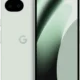 Front and back view of a light-green Google Pixel smartphone, showing the dual-camera pill on the back and a green wallpaper on the screen.