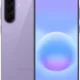 Purple Samsung smartphone shown from back and front, featuring a vertical triple-camera array and a centered front camera.